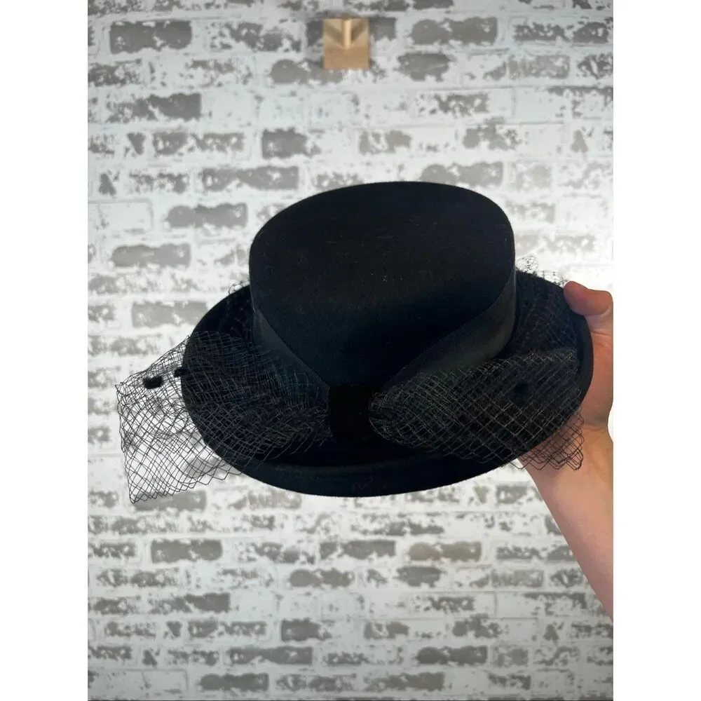Tina luxe bollman | women wool felt vintage style hat with lace detail